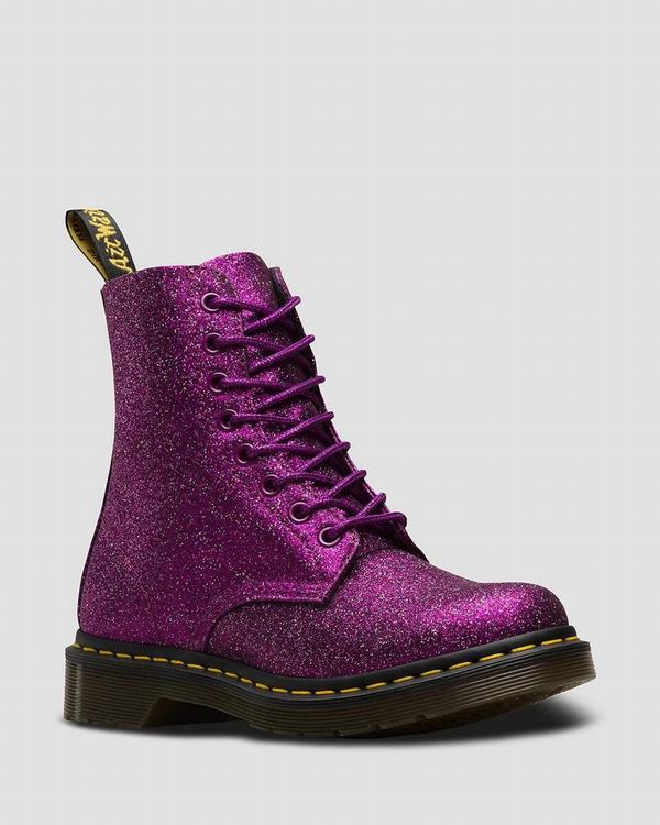 Dr Martens Dámské Kotníkové Boty 1460 Pascal Fine Glitter Fialové Viacfarebný, CZ-167985